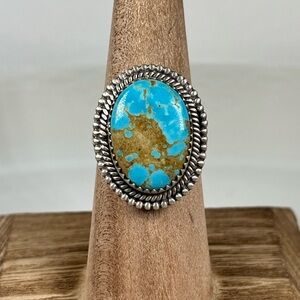 Solid 925 Sterling Silver Seyara Bella Turquoise Gemstone Ring Size 7.5